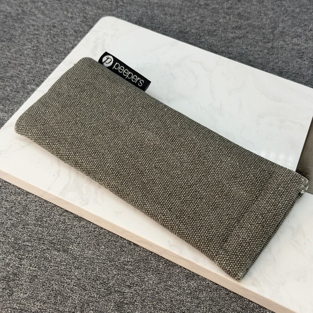 Peepers Eyeglasses Pouch Case For Glasses Gray Cloth Fabric Protective Sleeve
